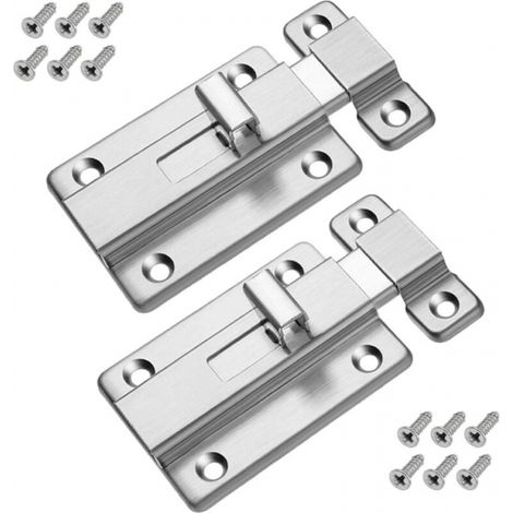 Cerradura para puerta corredera de 2 piezas, de acero inoxidable, para montaje en superficie (1/3)