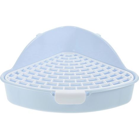 Bac à litière pour lapins, toilettes pour animaux de compagnie, bac triangulaire d'apprentissage de la propreté, litière d'angle-25X19X10CM-Blue (1/3)