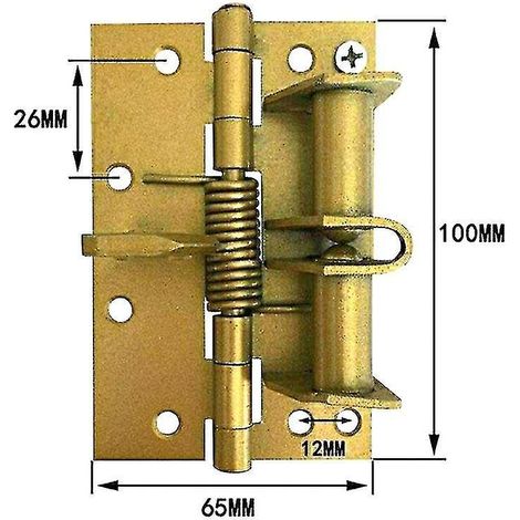 Automatischer Türschließer mit Metallfeder, verstellbares Türschließscharnier, HfmqvGold (1/3)