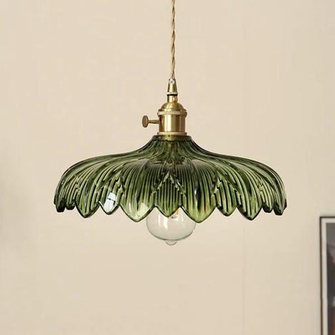 Lustre LED ST64 4W 2700K Lumière Chaude - Abat-Jour Fleur Verre Transparent - Suspension Loft Réglable 1.5m - Décoration Restaurant & Maison ,E27 (1/3)