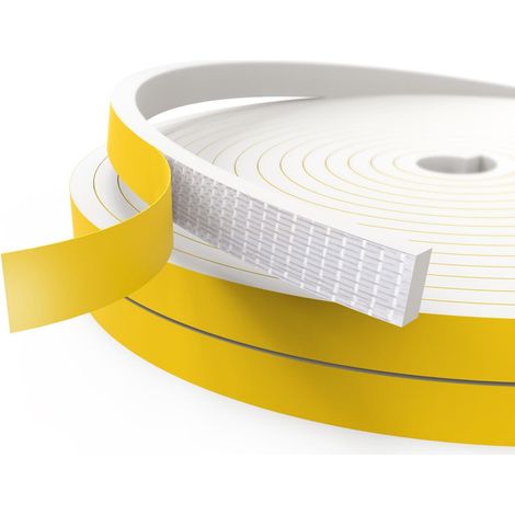2 Rolls Foam Draught Excluder Tape 10mm (W) x 6mm (D) x 5m (L) Foam Draught Excluder for Doors and Windows, Soundproof Gap Seal Strip, 10m Long in White (1/5)