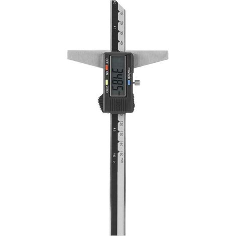 Jauge de profondeur, Jauge de profondeur numérique, 0-150 mm 0,01 mm Résolution Haute précision en acier inoxydable Outil de mesure de jauge de profondeur numérique Vernier pour les trava (1/5)