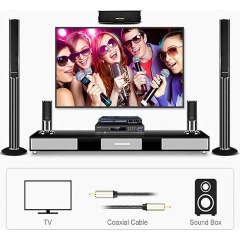 Câble Audio Numérique Coaxial SPDIF RCA vers RCA Mâle-Mâle, HiFi 5.1, 1,5m pour Audio Vidéo Numérique Composite (1/4)