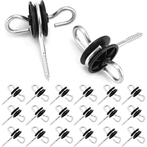 Isolateur de Clôture électrique, isolateurs annulaires à double crochet, pour cordes, fils et torons. (1/5)