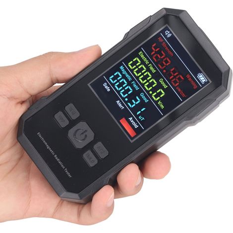 Détecteur de rayonnement noir, compteur EMF numérique, affichage LED, champ électrique RF portable, alerte de niveau magnétique, compteur Geiger (1/5)