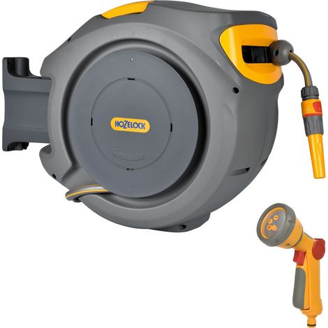 HOZELOCK 2401 Auto Reel Retractable Garden Hose 20M 2490 & 2679 Multi Spray Gun (1/5)