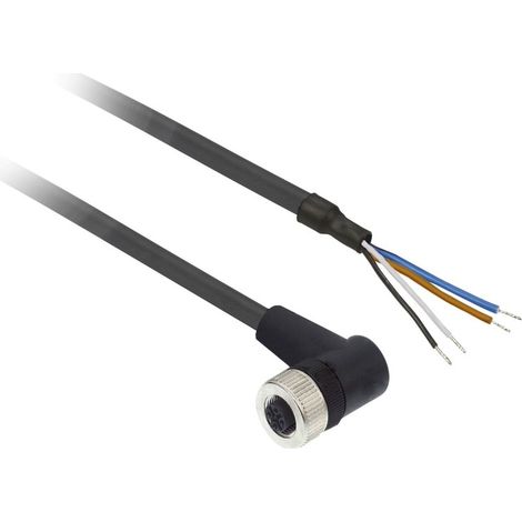 Télémécanique - Connecteur précâblé femelle, M12, 4 broches, angle droit câble 5 m - XZCP1241L5 (1/3)