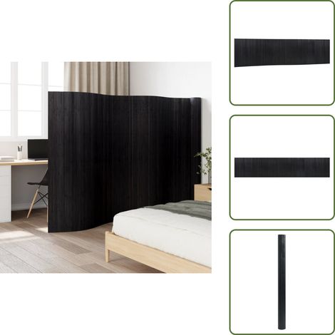The Living Store Cloison de séparation noir largeur 800 cm hauteur 165 cm bambou - Séparateur de pièce en bambou (1/5)