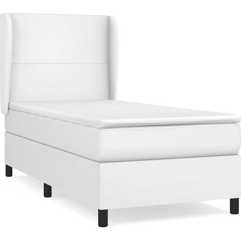 Maison Exclusive - Giroletto a Molle con Materasso Bianco 90x200 cm in Similpelle (1/5)