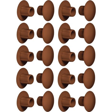 20x tappo chiusura plastica mobili inserto cappuccio copriforo fori (Ø5mm x 10mm / marrone RAL 8007)