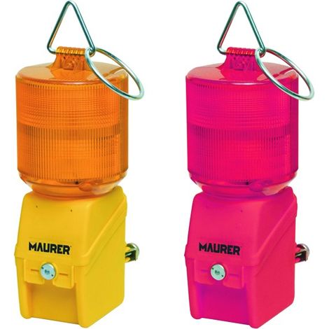 Lampada stradale maurer arancione con led batt.1X6V EX 91163