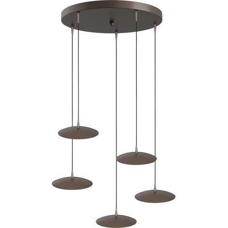 Lampe suspendue à 5 lumières Scala Ø 50 cm de cacao brun - 2192-15-15-50-5-20 (1/3)