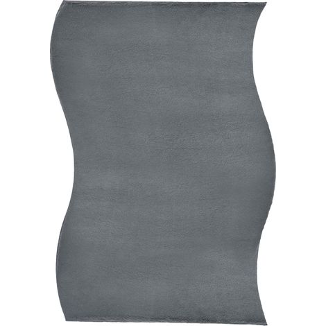 Tapis Moderne en Fausse Fourrure 160 x 230 cm à Poils Longs Accessoire Bureau Couloir Gris Foncé Tangra (1/5)
