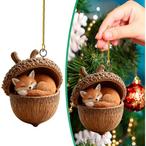 Pendentif Animal En Acrylique - Forme De Noix - Décoration De Sapin De Noël Et De Guirlande - Lot De 6 Pièces (1/5)