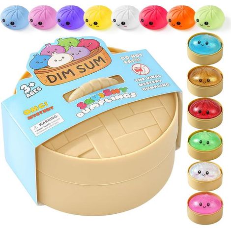 Boîte surprise Dumpling Squishy, couleur aléatoire parmi 14, jouet anti-stress mignon à remontée lente, objet sensoriel anti-stress, cadeau