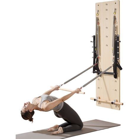 Appareil de Pilates Reformer Mural, Planche à Ressorts de Pilates en Bois d'Érable, Équipement d'Exercice avec Ressorts de Résistance, Entraîneur de Yoga Flexibilité et Équilibre, Gym Domicile