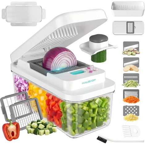 9-en-1 Hachoir à Légumes Multifonction avec 7 Lames Inox (1/5)