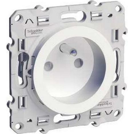 presa di corrente Odace 2p+t bianca con vite, 4 connessioni rapide per polo, speciale ristrutturazione