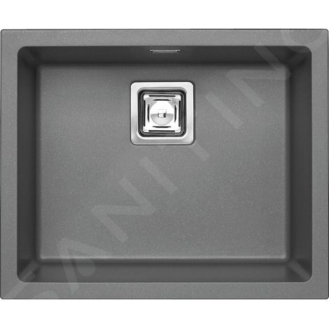 Alveus Quadrix granital - Évier en granit 560x460 mm, avec commande de vidage, steel 1108037 (1/2)