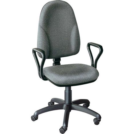 BRB Fauteuil de bureau pivotant avec accoudoirs, gris