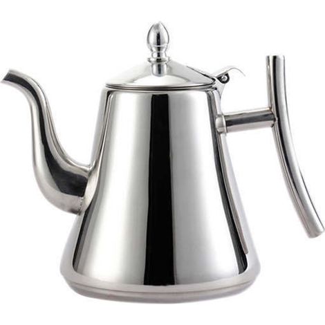 Théière en acier inoxydable de 1,2 L avec filtre intégré, cafetière épaisse, idéale pour hôtels et restaurants. Bouilloire froide.