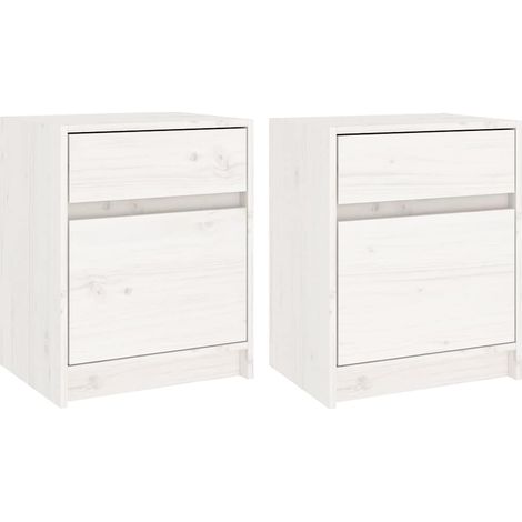 Maison Exclusive - Mesitas de noche 2 uds madera maciza pino blan (1/5)