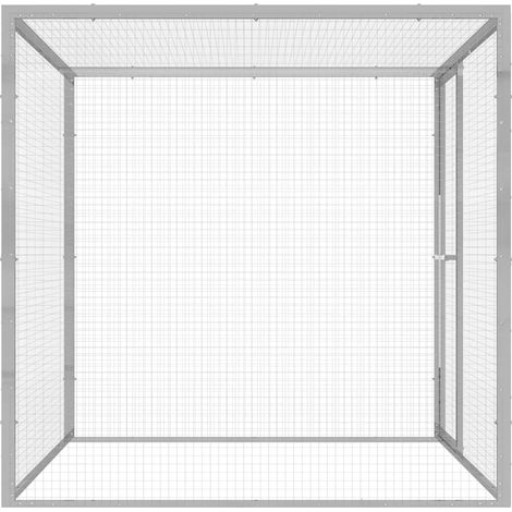 Maison Exclusive - Jaula para gatos acero galvanizado 1,5x1,5x1,5 (1/5)