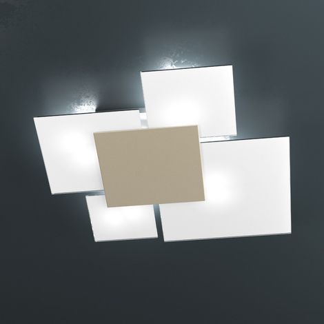 Plafoniera moderna top light upgrade 1148 70 e27 led vetro lampada parete soffitto, colore sabbia