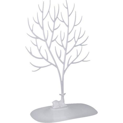 Présentoir à bijoux en forme d'arbre, blanc, pour colliers, bracelets et boucles d'oreilles (1/5)