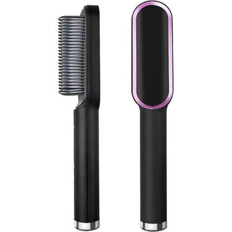 Brush À Lissage - Plaques En Céramique - 3 Régulations De Température - Fonction Sèche-Cheveux Et Lissage - Pour Utilisation Domestique - 1 Pièce (1/4)