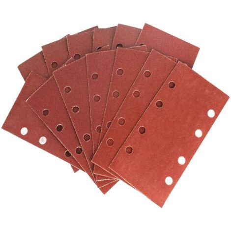 Lot de 35 feuilles abrasives rectangulaires à 8 trous pour ponceuse électrique, tampons abrasifs auto-agrippants avec 8 trous pour bois, métal, plastique, polissage, grains assortis 400/600/800/1000 (1/5)