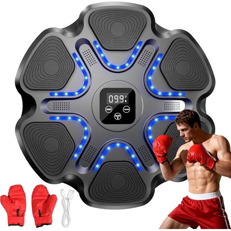 Machine de Boxe de Musique avec Gants, entraîneur de poinçonnage de Rythme Bluetooth Intelligent avec écran LED Convient à la Maison, au Bureau, à la Salle de Sport (1/5)