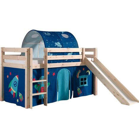 Pack - Lit Enfant, Toboggan, Tente & Tunnel "Pino Astronaute II" Naturel (1/5)