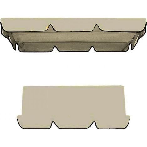 Set 2 huse pentru leagan de gradina, Fokelyi, panza Oxford, 195x125x15cm, bej