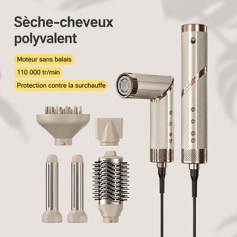 Brosse soufflante 5 en 1 sèche-cheveux prise US avec protection contre les fuites 110-220V 1400W 36,4 × 27,4 × 10 cm 1,85 kg – Livraison gratuite