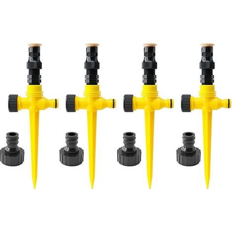 Adjustable 360° Rotating Sprinkler System for Lawn and Garden – 4 Pieces with Multifunctional Tandem Connector (1/4)