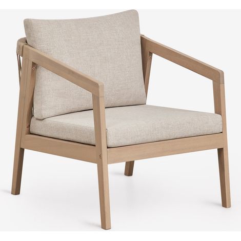 Fauteuil de jardin en bois d'acacia et corde tressée Kaela SKLUM