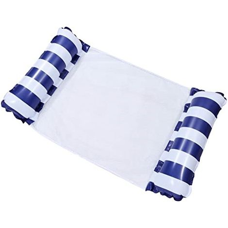 Blue Inflatable Pool Mattress, Inflatable Floating Hammock, Water Hammocks, 4 in 1 Pool Float, Float (1/4)