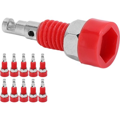 Lot de 10 adaptateurs de connecteurs banane de 2 mm, mini-bornes de panneau pour instruments électroniques (rouge) (1/5)