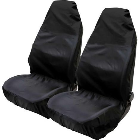 Universelle, wasserdichte Nylon-Autositzschoner für die Vordersitze, 75 x 55 x 55 cm (2er-Set), Schwarz (1/4)