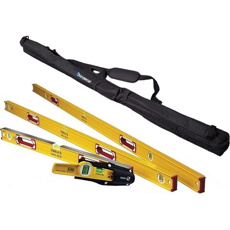 Stabila 196-2 Spirit Level 5 Piece Set 180cm, 120cm, 60cm, Torpedo Level and Bag (1/5)