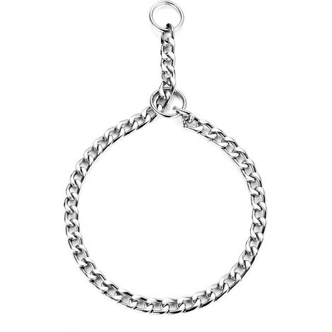 Collier de Dressage pour Chien Collier Étrangleur Réglable en Acier Solide Chaîne Serpent en Métal pour Animaux Domestiques (L-4.0mmx60cm)-LIAIKI