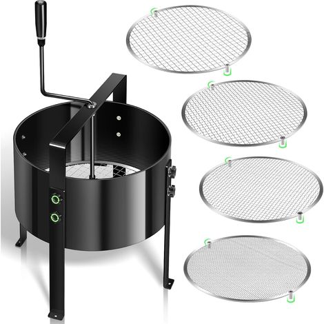 Tamis rotatif manuel amélioré pour jardin, tamis à compost tamis horticole  Filtre à Mailles de 13 Pouces avec 4 Tamis interchangeables (3/6/9/12 mm), Tamis horticole Rotatif Moderne (1/5)