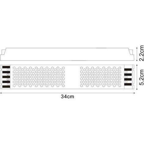 Fuente de alimentación Slim para tiras LED 400W 12VDC (1/2)