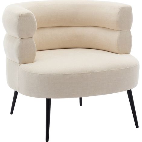 Fauteuil en tissu beige CAMEDO