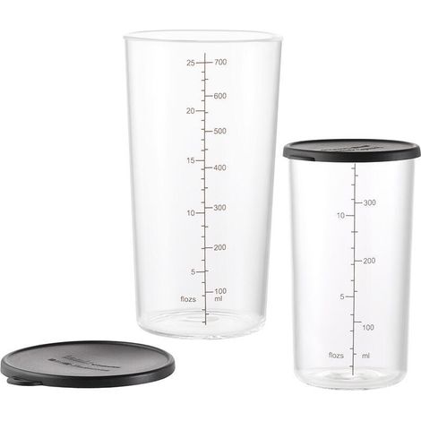ESGE 7150 JUEGO DE 2 VASOS MEDIDORES (400 ML/700 ML) DE VIDRIO BOROSILICATO PARA RESISTENCIA EXTREMA AL CALOR, MIC PASS (1/4)