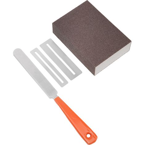Lime à onglets en acier inoxydable pour entretien de guitare, bloc de ponçage et polissage, accessoire de réparation de frettes (lot de 2 pièces)