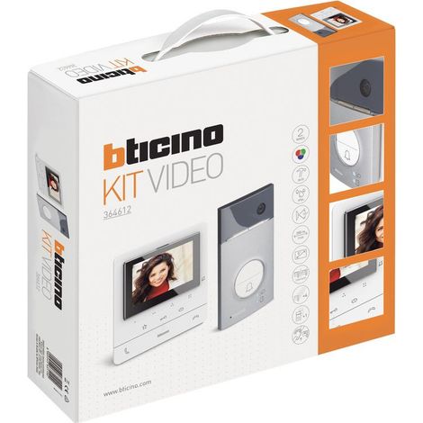 Bticino – Kit portier vidéo couleur 5 pouces – platine de rue Linea 3000 grise – Classe 100 – Vision nocturne – Installation en saillie (1/8)