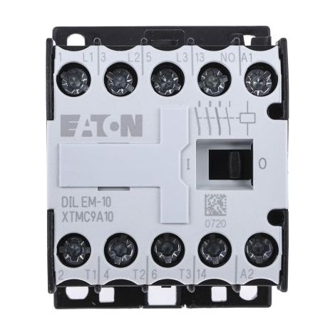 Contacteur Eaton série DILEM, 3 pôles , 3NO, 9 A, 380 V c.a., 4 kW ( Prix pour 1 ) (1/2)