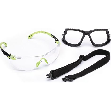 3M Solus S1201SGAFKT Schutzbrille mit Antibeschlag-Schutz Schwarz, Grün EN 166 DIN 166 (1/2)